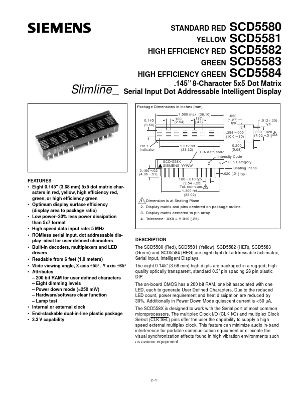 SCD5583 Siemens Semiconductor
