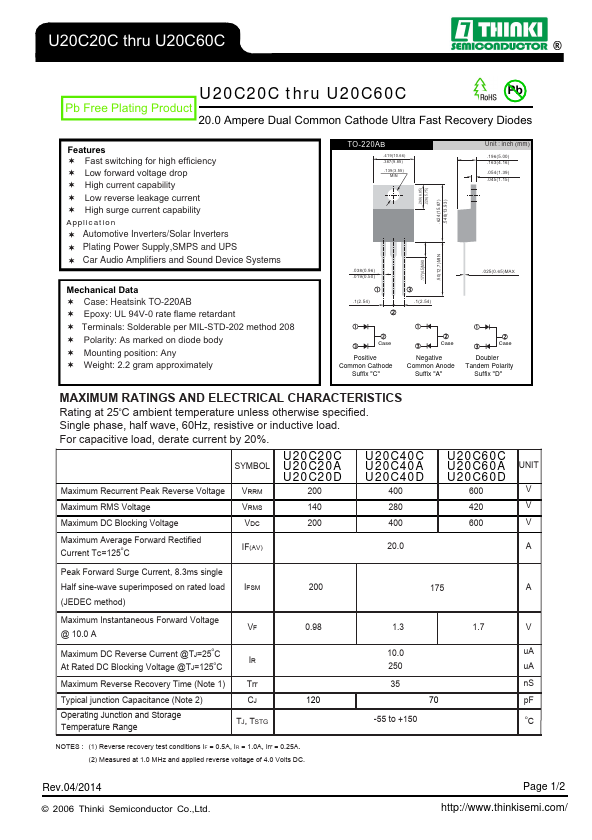 U20C40C Thinki Semiconductor