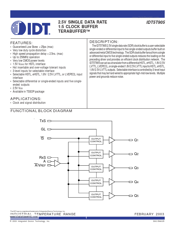 IDT5T905 Integrated Device Technology