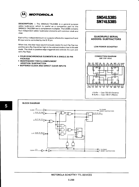 74LS385 Motorola