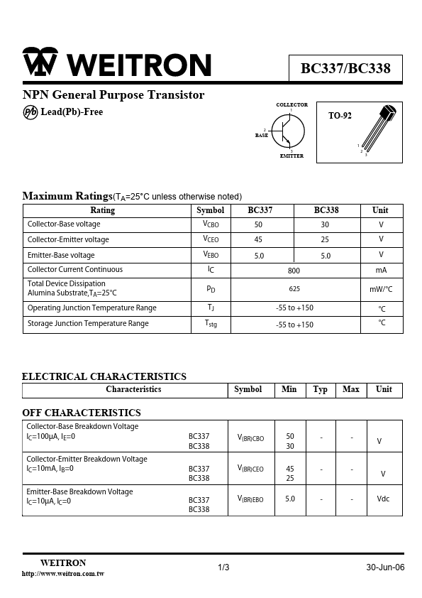 <?=BC338?> डेटा पत्रक पीडीएफ
