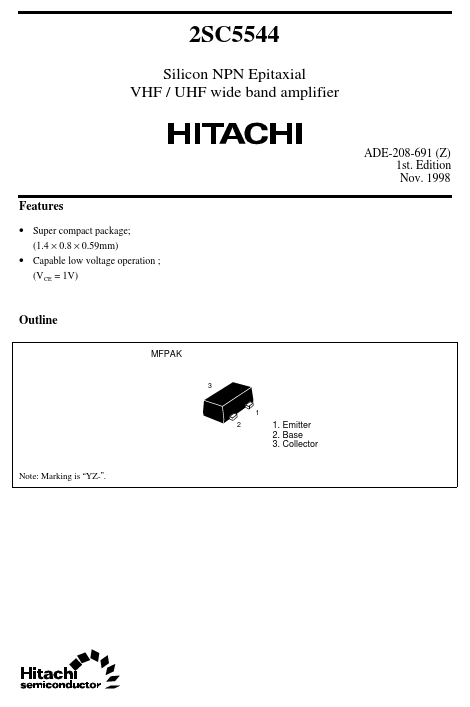 2SC5544 Hitachi Semiconductor