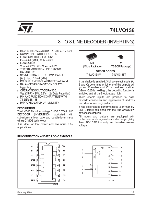 <?=74LVQ138?> डेटा पत्रक पीडीएफ