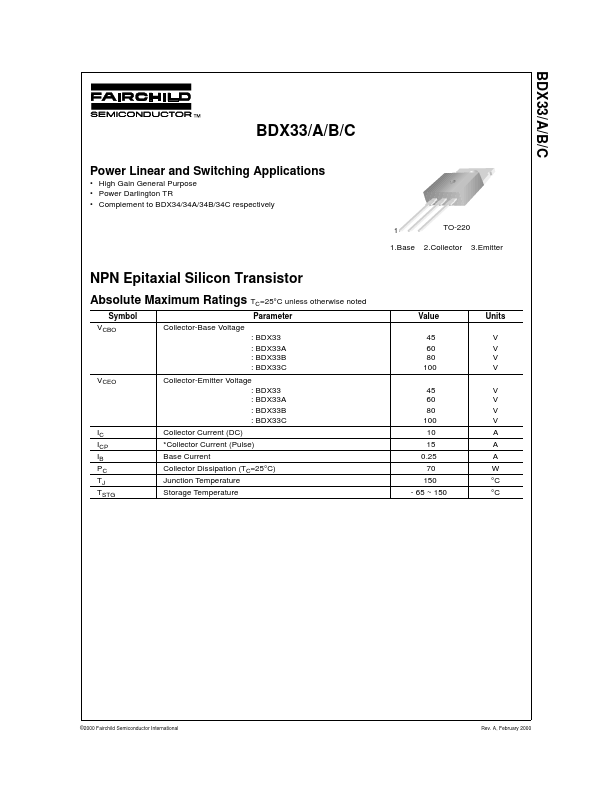 BDX33 Fairchild Semiconductor