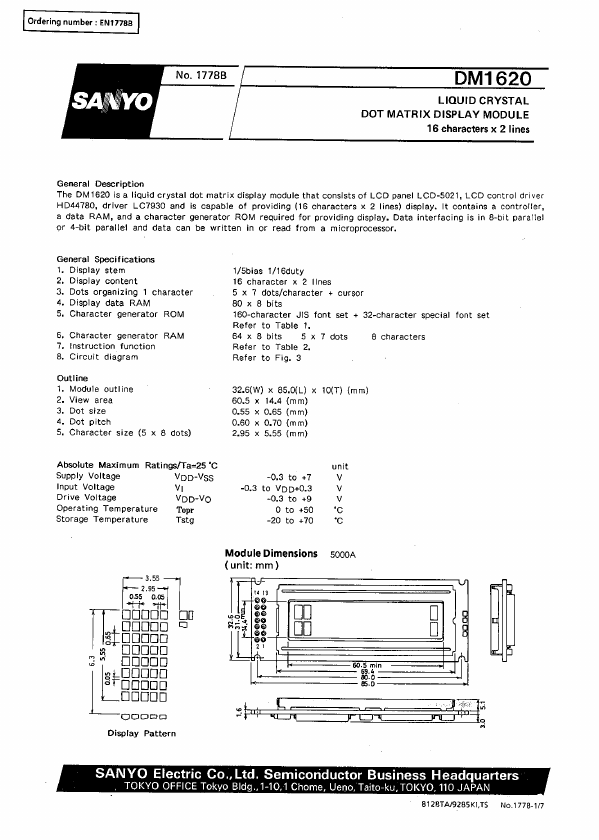 <?=DM1620?> डेटा पत्रक पीडीएफ