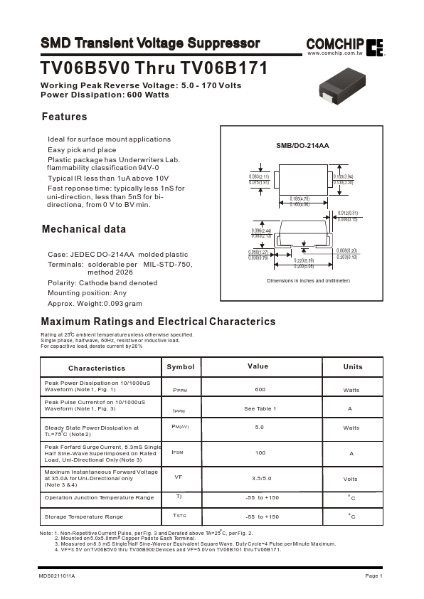 TV06B220K Comchip Technology