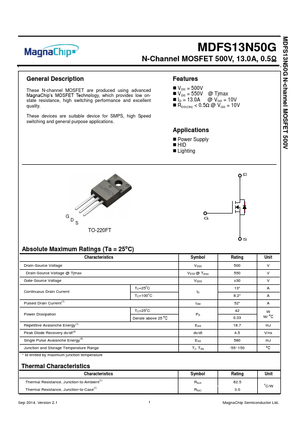 MDFS13N50G