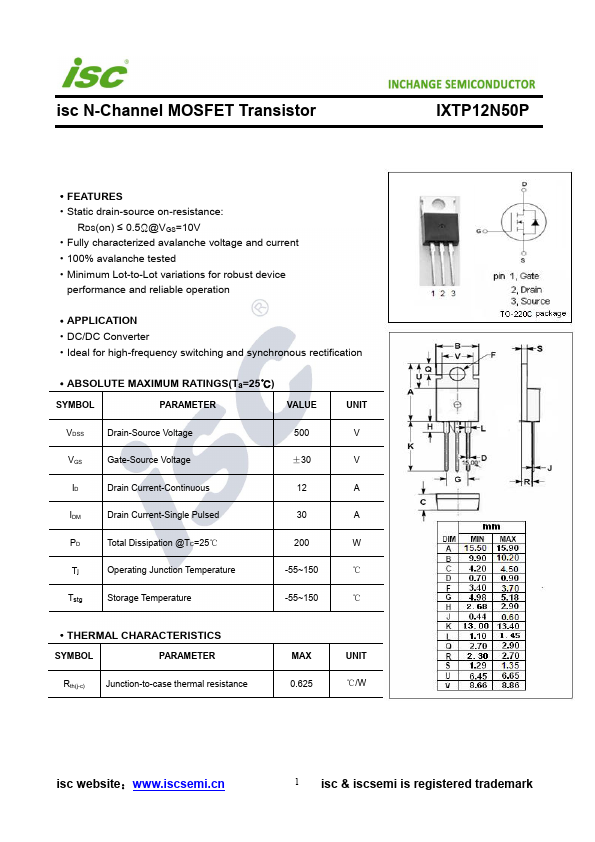 IXTP12N50P