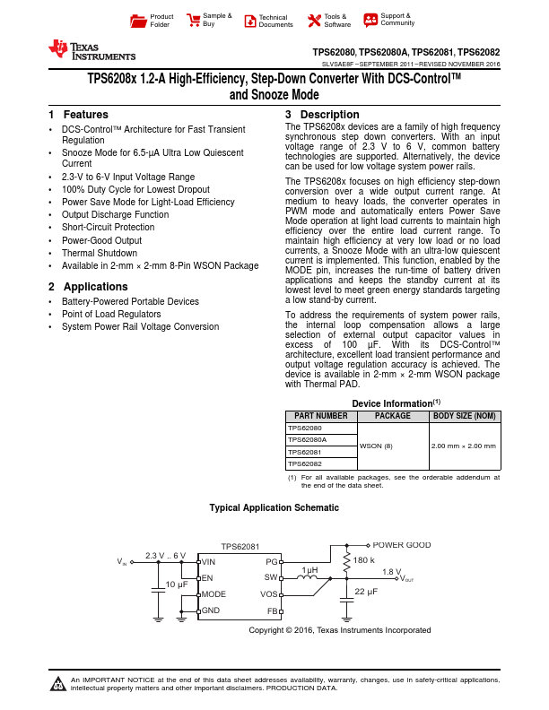 TPS62080A Texas Instruments