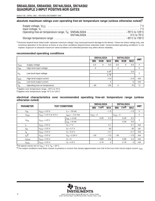 SN74ALS02A