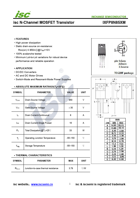 IXFP8N85XM