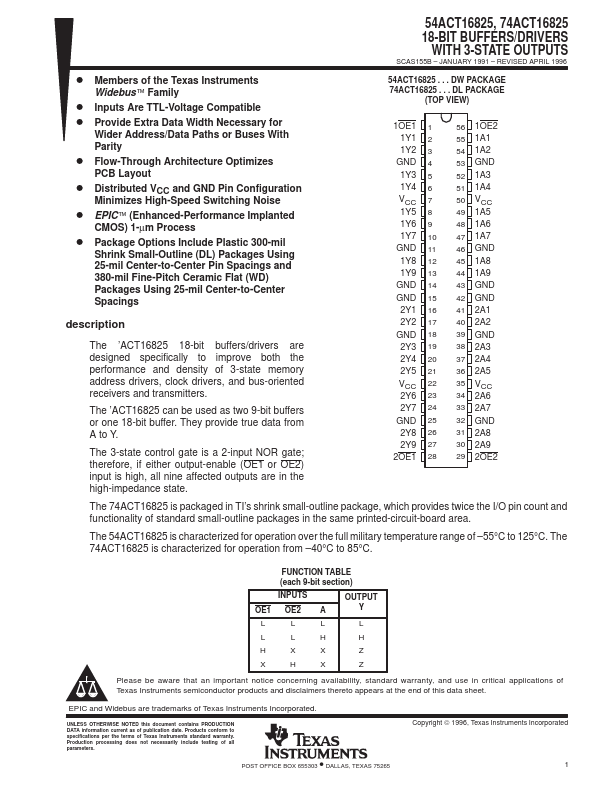 74ACT16825 Texas Instruments