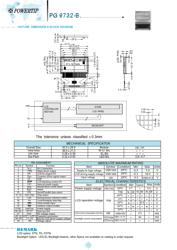 PG9732-B Powertip Technology