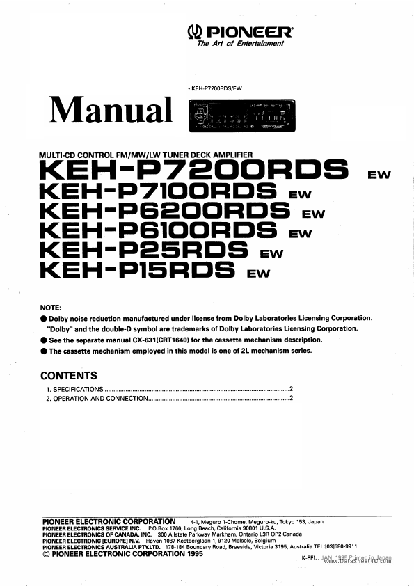 <?=KEH-P6200RDS?> डेटा पत्रक पीडीएफ