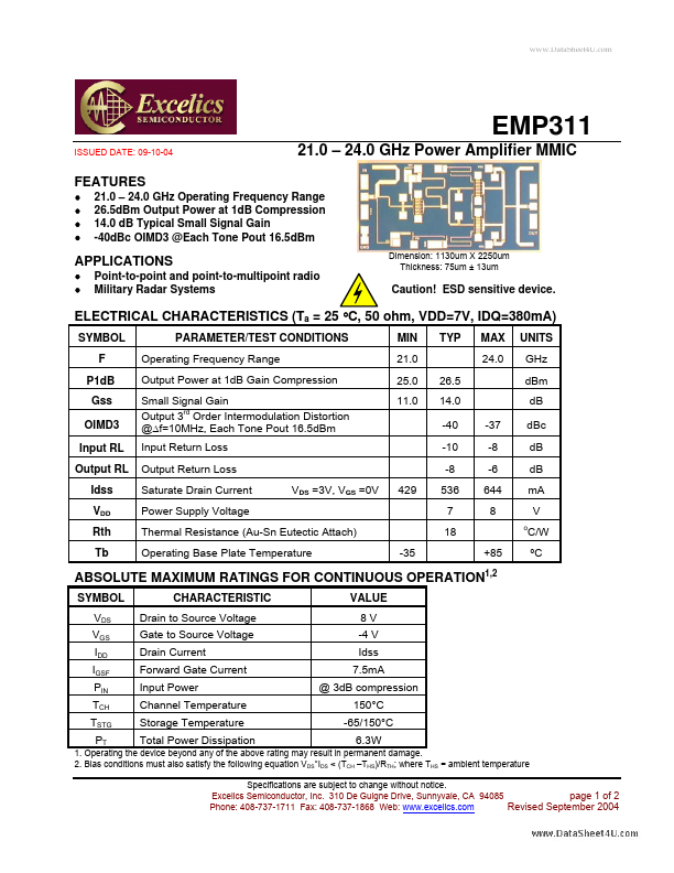 <?=EMP311?> डेटा पत्रक पीडीएफ