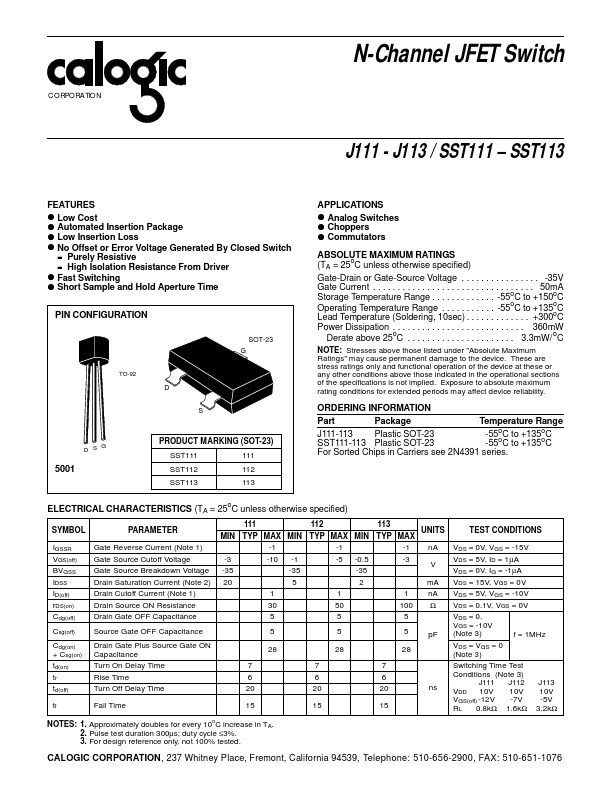 SST113 Calogic