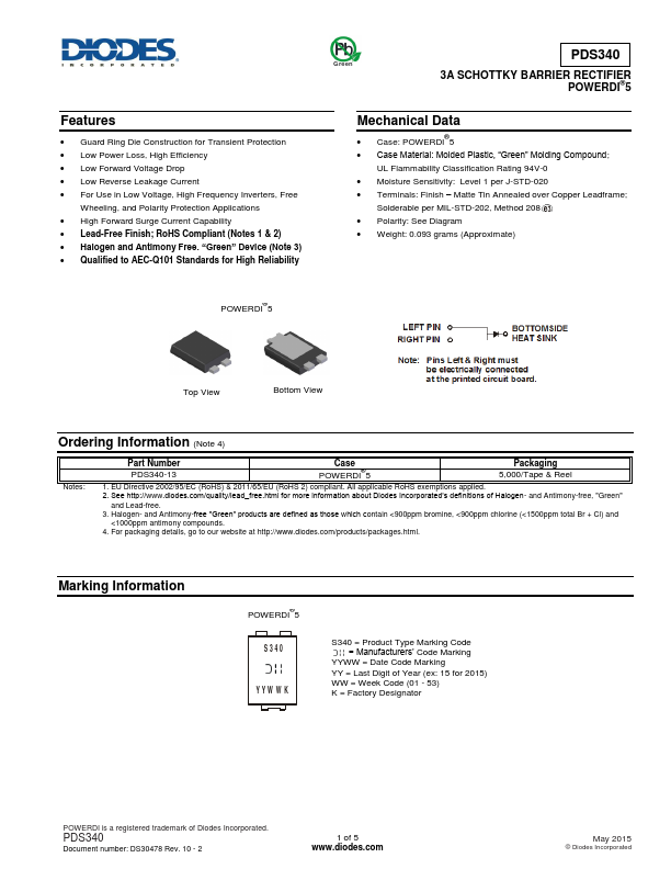 PDS340 Diodes Incorporated