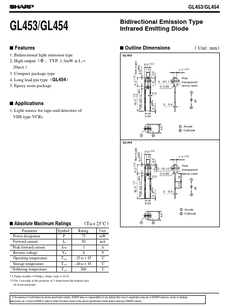 <?=GL454?> डेटा पत्रक पीडीएफ