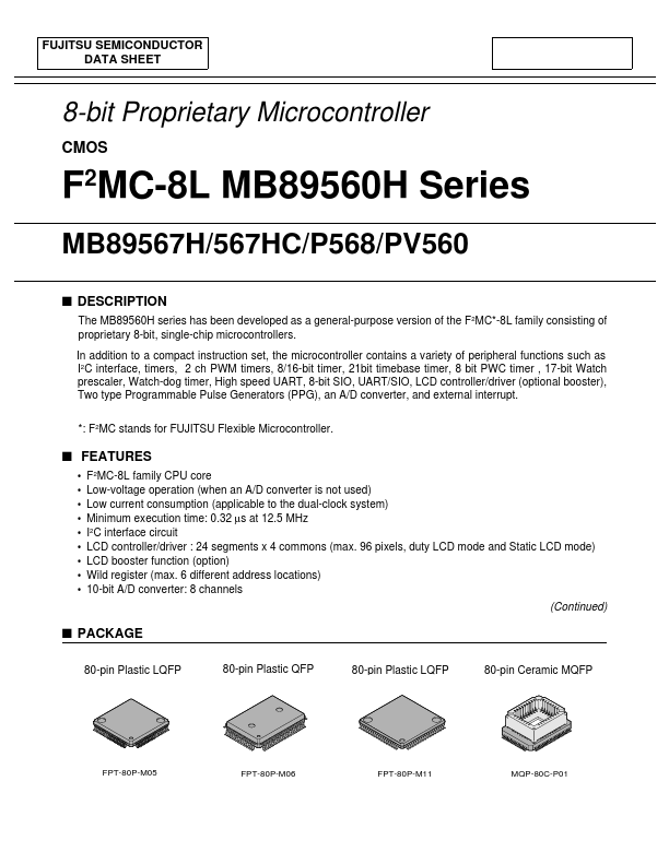 MB89560H Fujitsu Media Devices