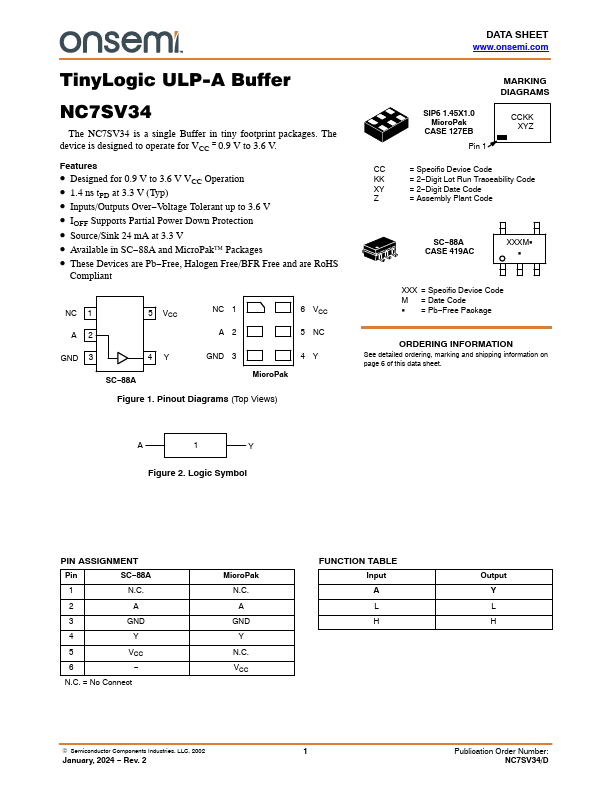 NC7SV34 ON Semiconductor