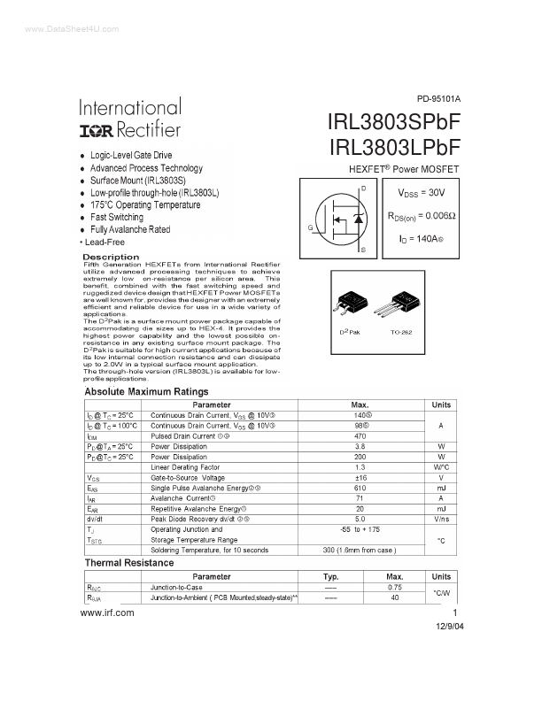 IRL3803SPbF International Rectifier