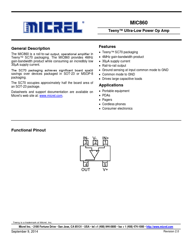 MIC860 Micrel Semiconductor