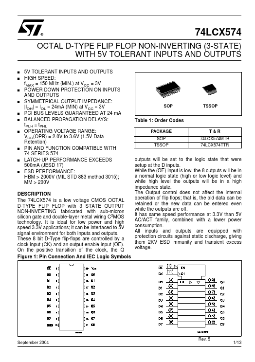 74LCX574 ST Microelectronics