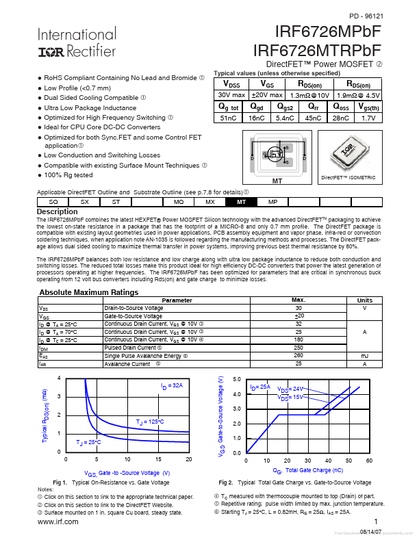 IRF6726MTRPBF