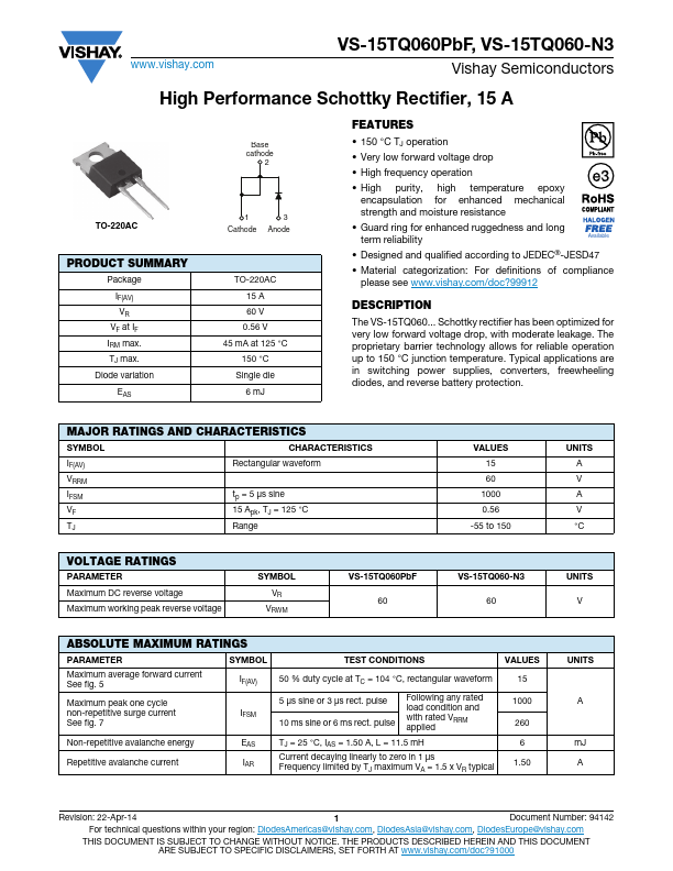 VS-15TQ060PbF