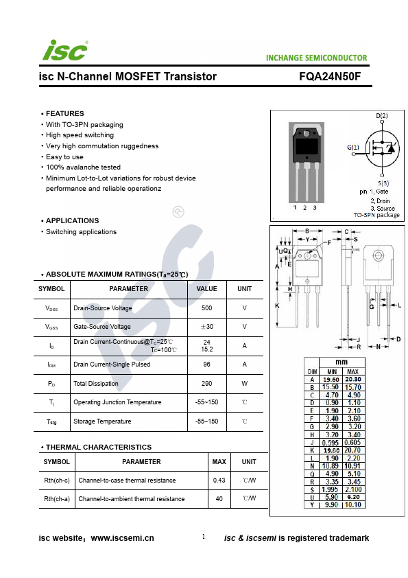 FQA24N50F