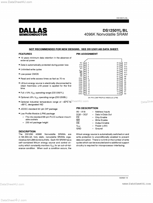 DS1250YL Dallas Semiconducotr