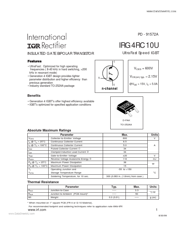 IRG4RC10U International Rectifier