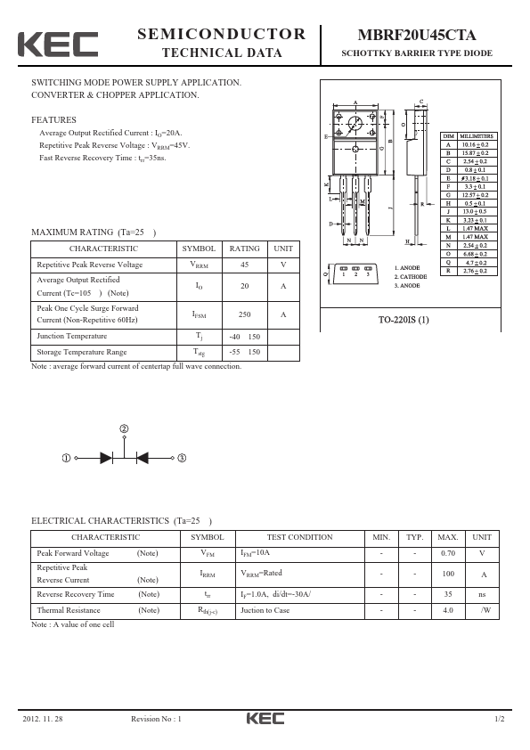 MBRF20U45CTA