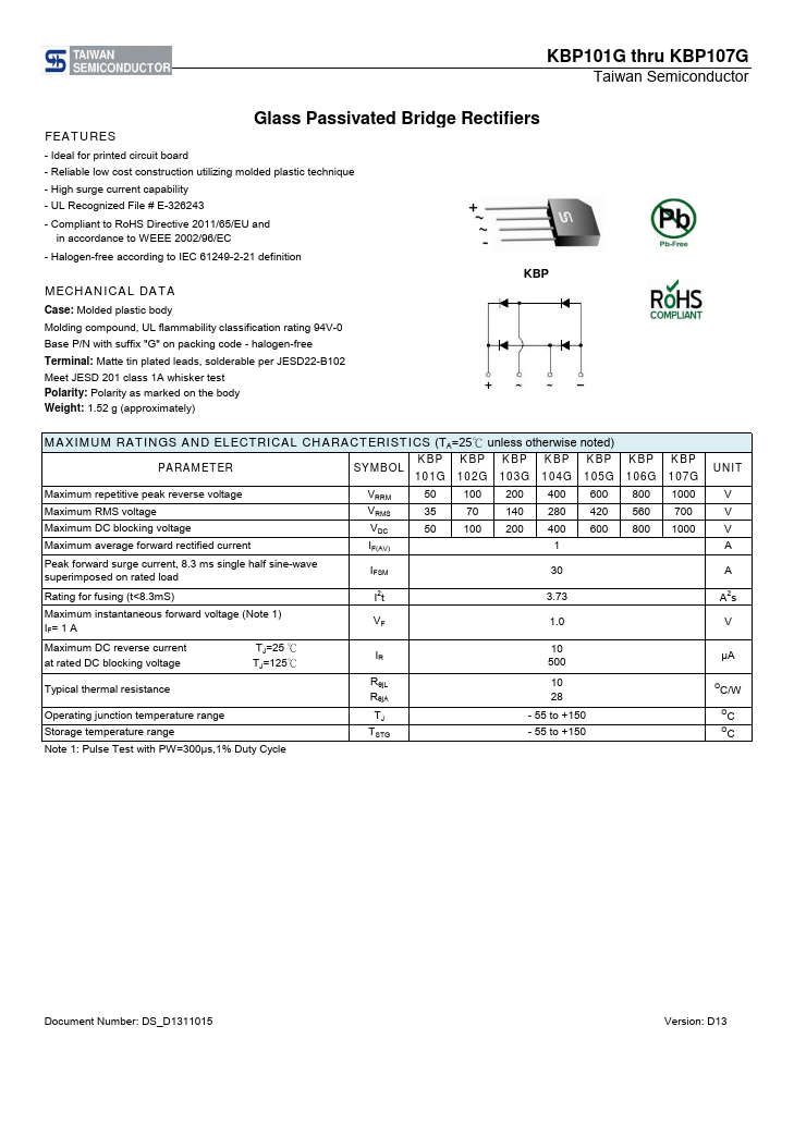 KBP105G Taiwan Semiconductor