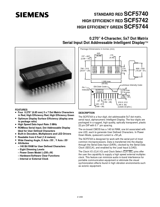 SCF5740 Siemens Semiconductor