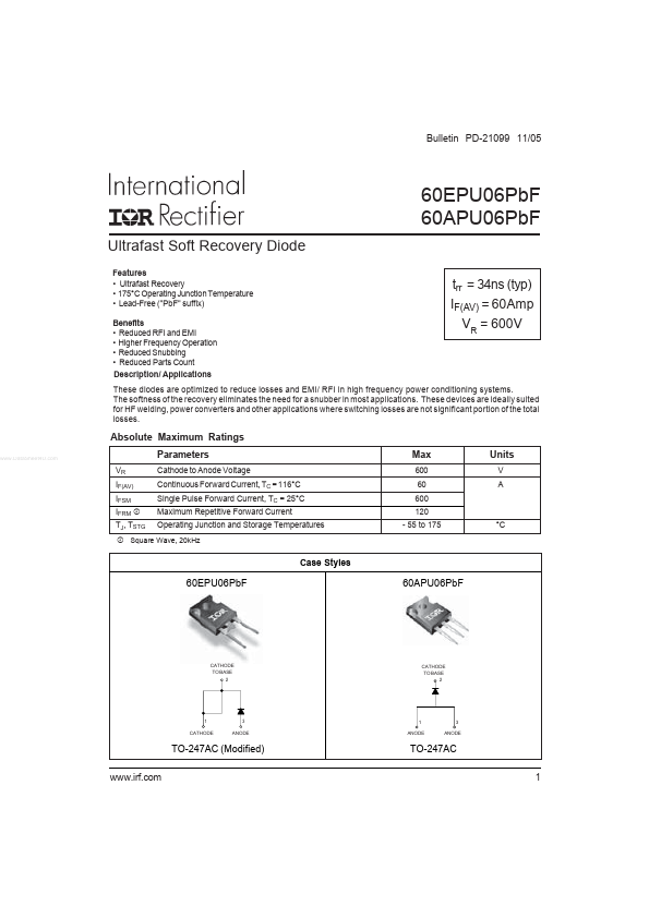 60EPU06PbF International Rectifier