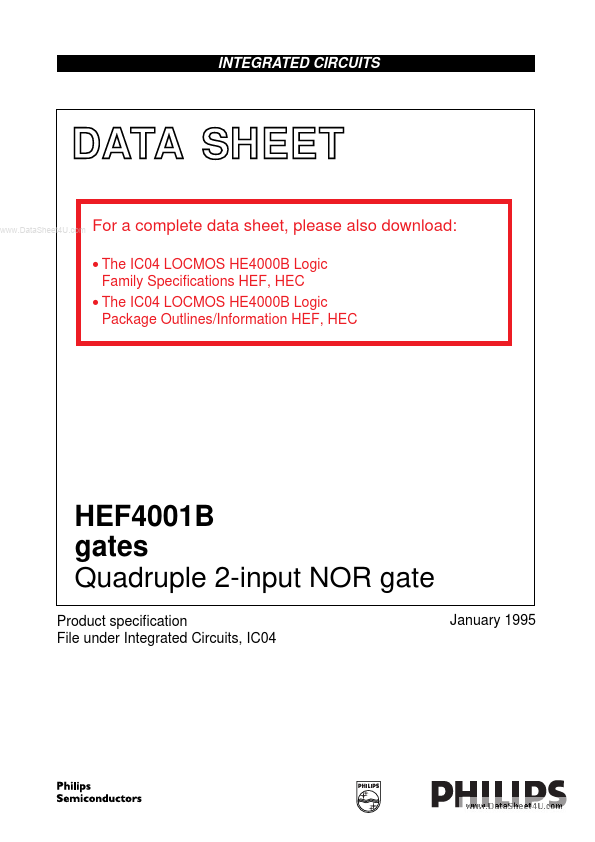 <?=HEF4001B?> डेटा पत्रक पीडीएफ