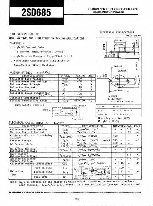 2SD685 Toshiba