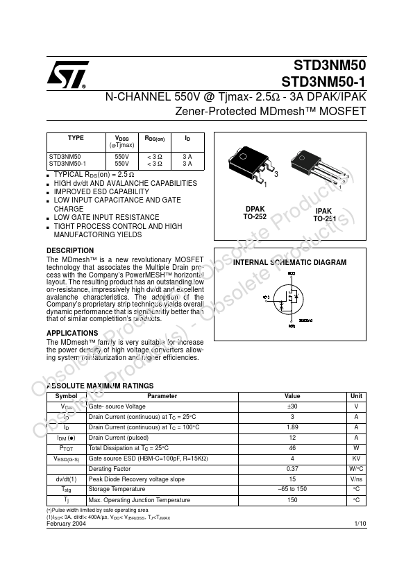 <?=STD3NM50?> डेटा पत्रक पीडीएफ