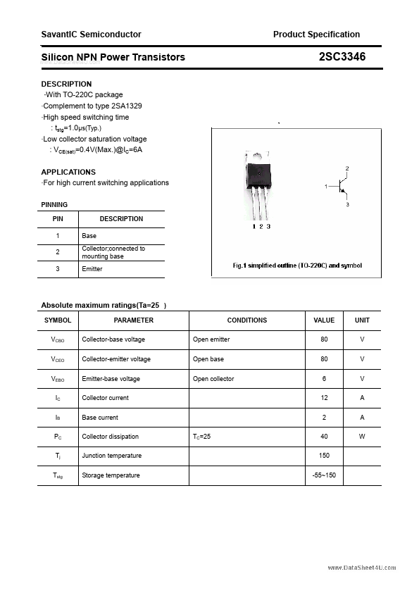 <?=2SC3346?> डेटा पत्रक पीडीएफ