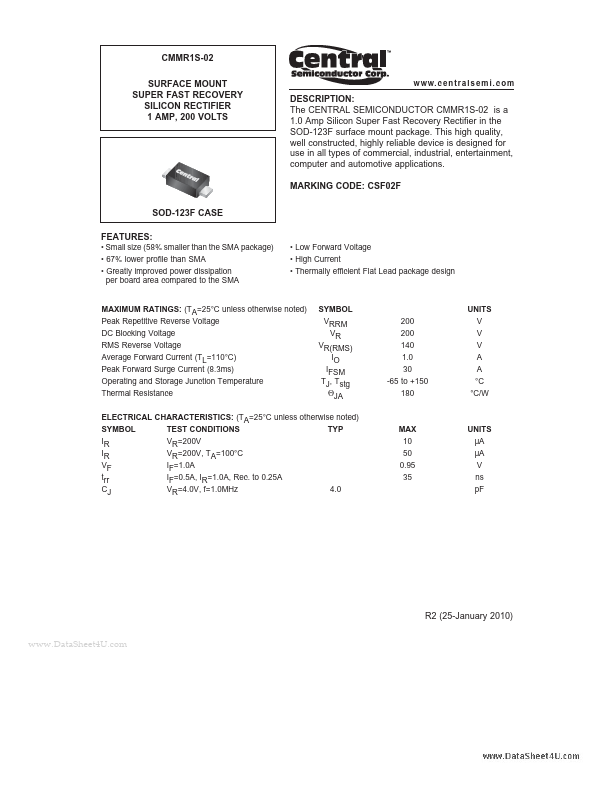 CMMR1S-02 Central Semiconductor