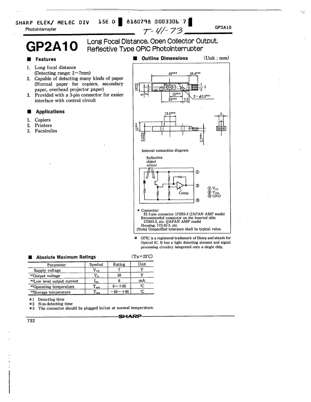 GP2A10 Sharp Electrionic Components