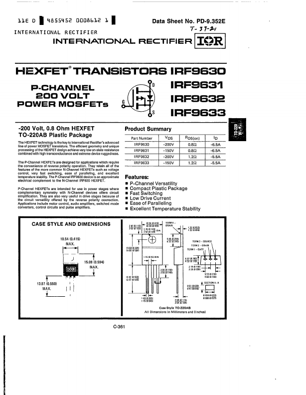 IRF9633 International Rectifier