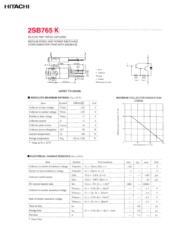 2SB765 Hitachi Semiconductor