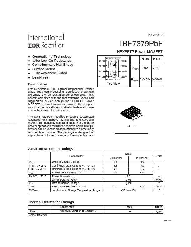 IRF7379PBF International Rectifier