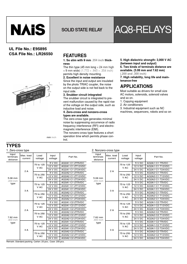 AQ3A1-C2-ZT12VDC Nais