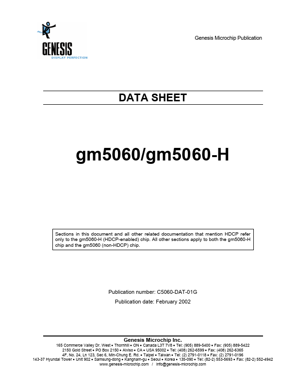 <?=GM5060-H?> डेटा पत्रक पीडीएफ