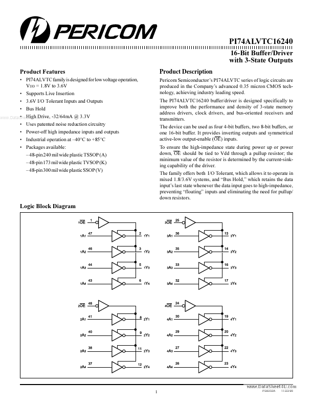 PI74ALVTC16240