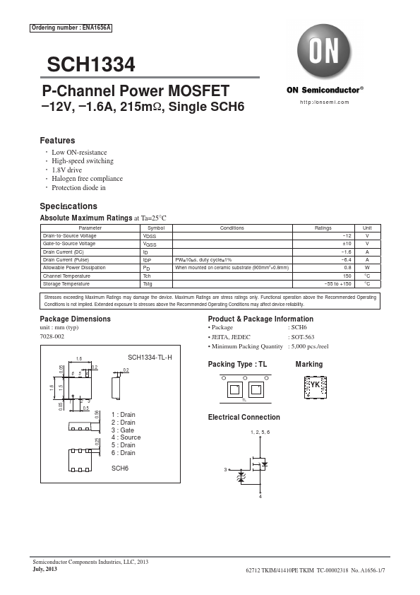 SCH1334 ON Semiconductor