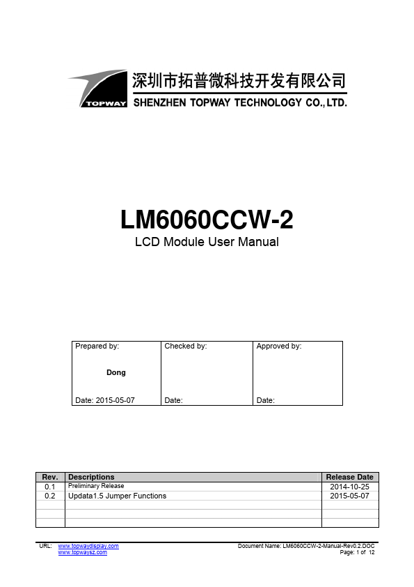LM6060CCW-2 TOPWAY